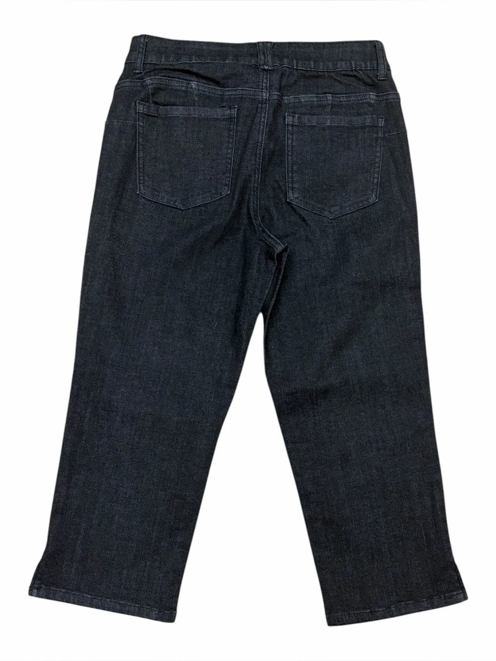 Ruby Rd Black Denim Stretch Waist Cropped Pants Size 6